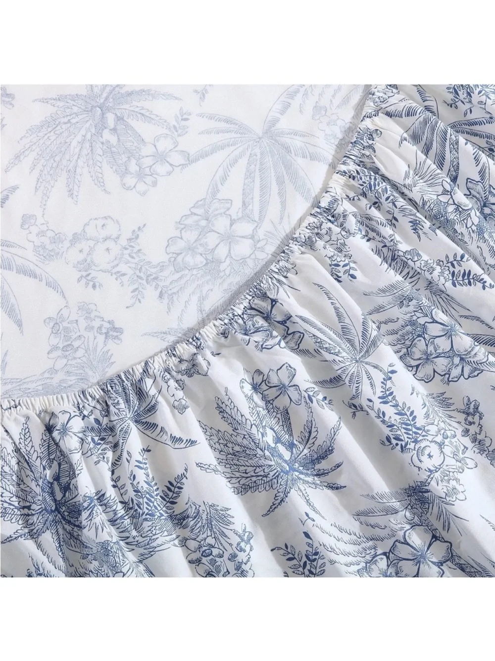 Tommy Bahama Pen and Ink Palm Blue twin fitted Sheet & 1 pillow case